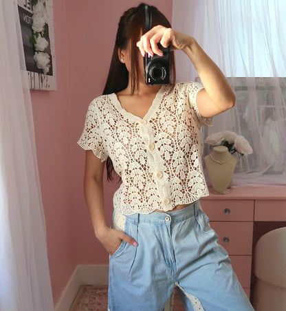 Crotchet Short Sleeve Cardigan