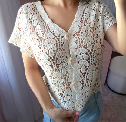 Crotchet Short Sleeve Cardigan