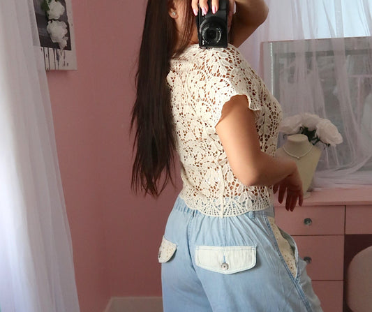 Crotchet Short Sleeve Cardigan
