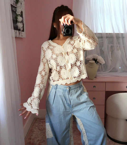 Floral Crotchet Cardigan