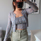Mesh Floral Cardigan + Tank - Blue