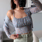 Mesh Floral Cardigan + Tank - Blue