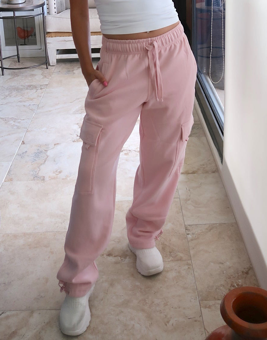 Cargo Sweatpants - Pink (PRE-ORDER OPEN FOR SIZE LARGE - 8/4 estimated ship date)