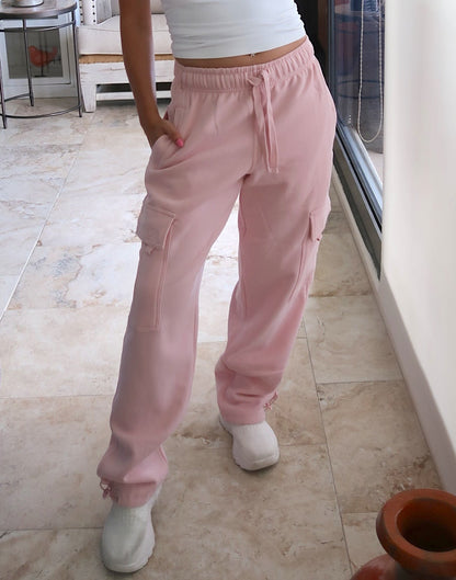 Cargo Sweatpants - Pink (PRE-ORDER OPEN FOR SIZE LARGE - 8/4 estimated ship date)