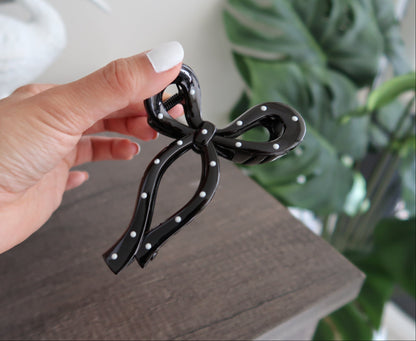 Polka Dot Bow Claw Clip (2 colors available)