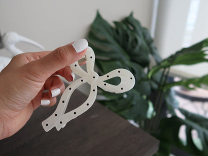 Polka Dot Bow Claw Clip (2 colors available)