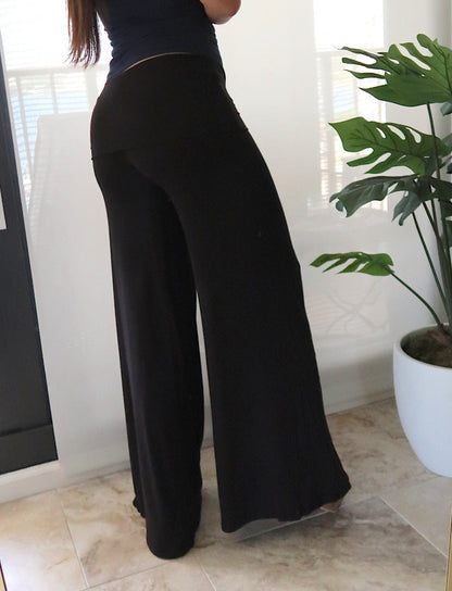 Fold Over Palazzo Pants (3 colors available)