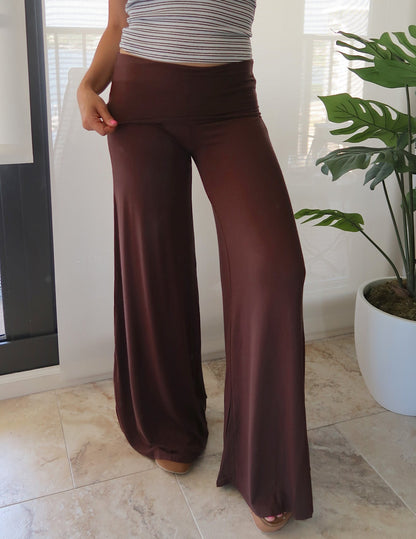 Fold Over Palazzo Pants (3 colors available)