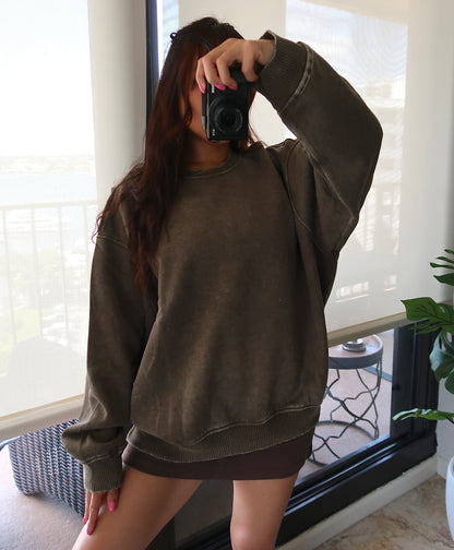 Oversized Acid Wash Sweater (3 colors available)