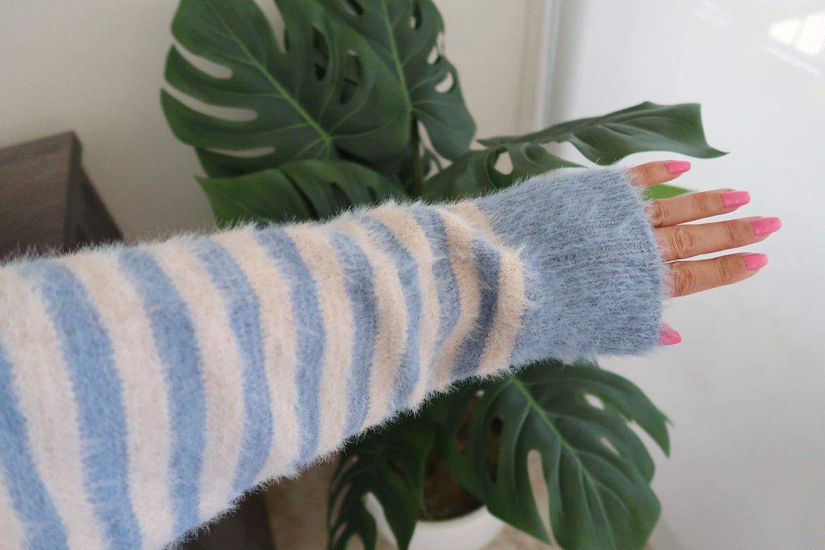 Fuzzy Striped Cardigan