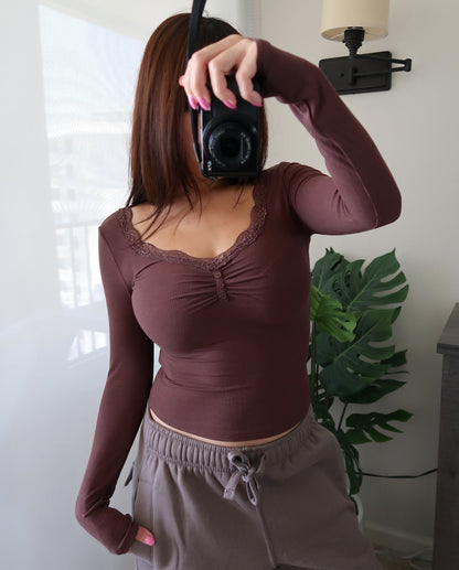 Elena Lace Top (3 colors available) *size up*