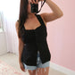 Marlie Back Tie Vest - Black