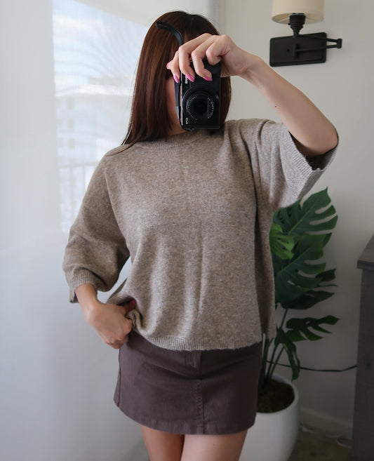 Half Sleeve Boxy Pullover