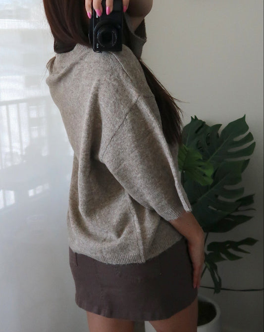 Half Sleeve Boxy Pullover