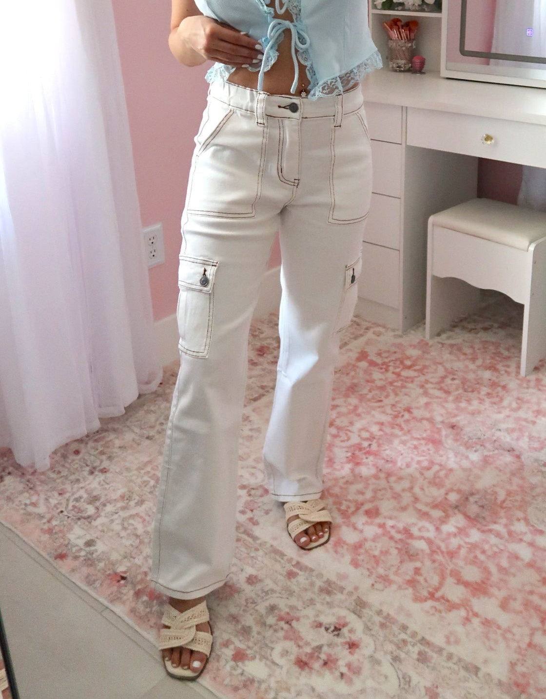 White Cargo Jeans