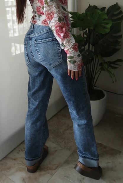 Straight Stretchy Denim Jeans