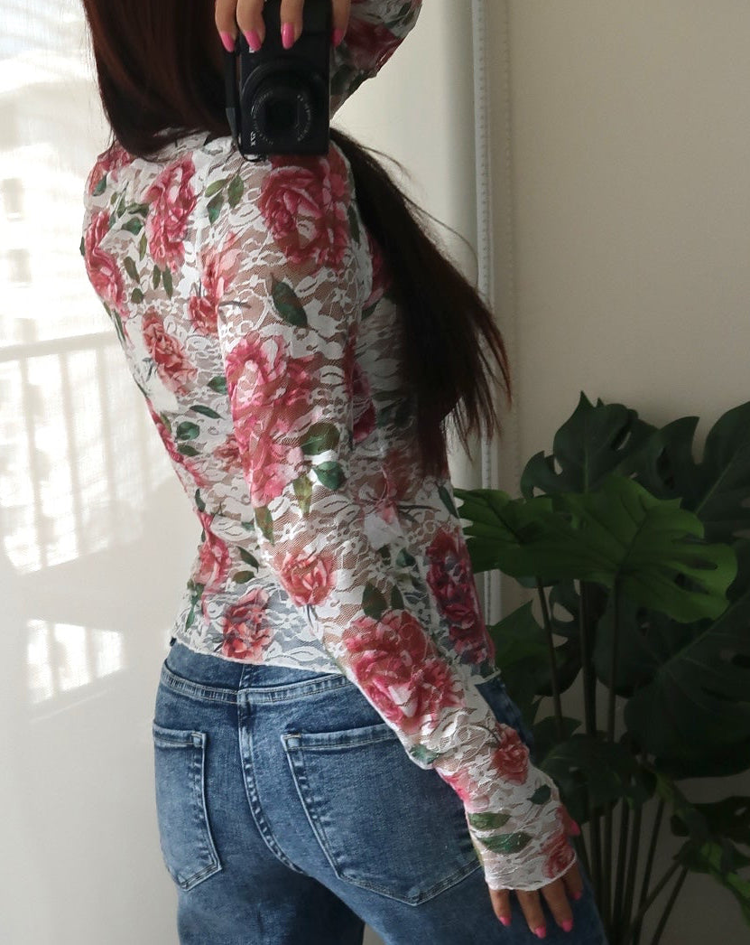 Leila Floral Long Sleeve - Ivory