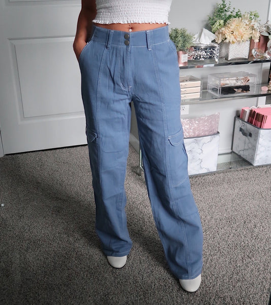 Zoey Cargo Pant - Blue