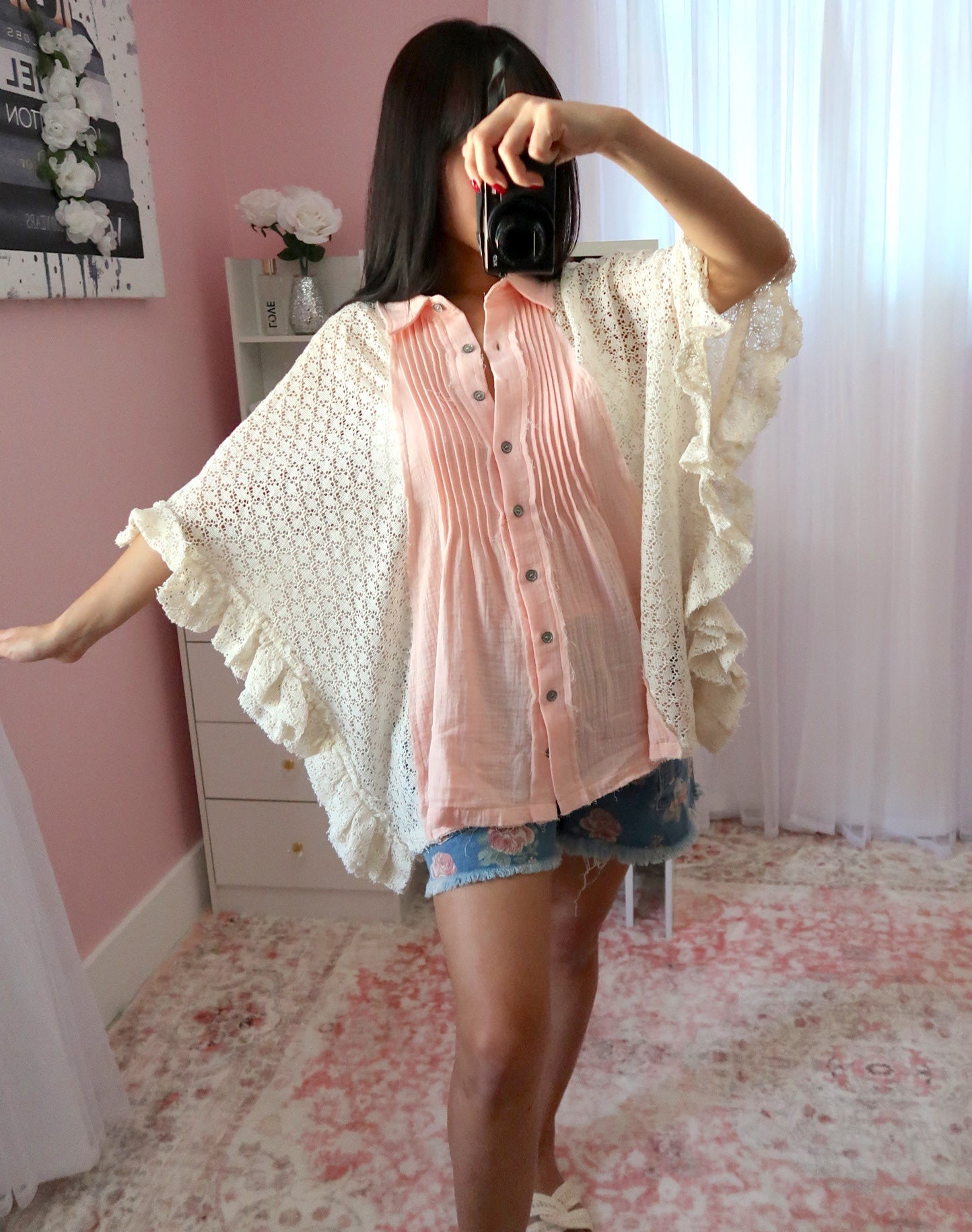 Ga-Linda Ruffle Shirt - Pink (Medium)