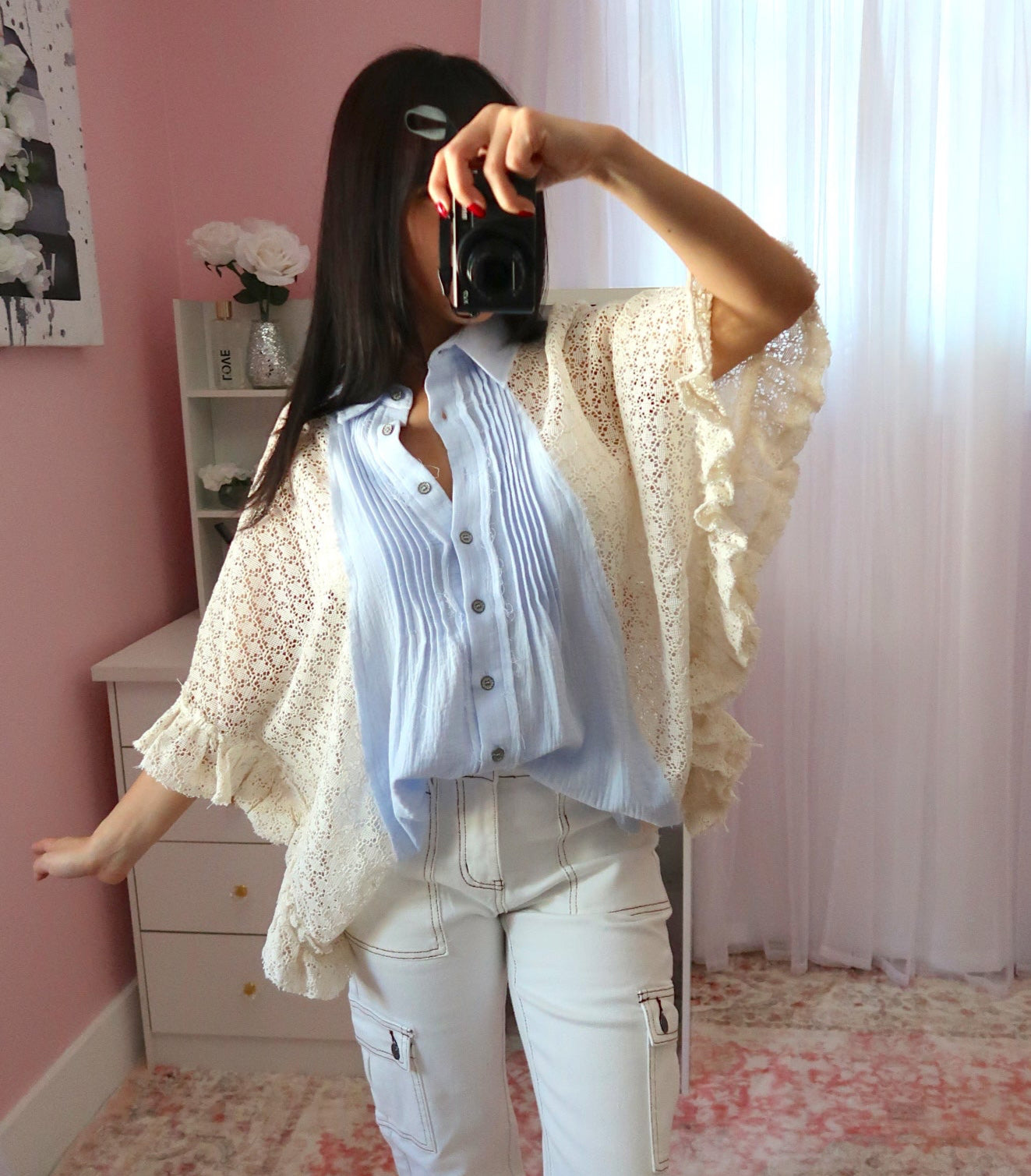 Ga-Linda Ruffle Shirt - Blue