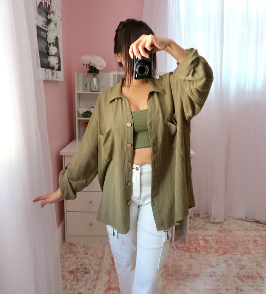 Tunic Button Top - Olive