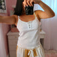 Cutie Patootie Floral Tank - White