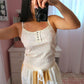 Cutie Patootie Floral Tank - Cream Corn