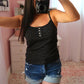Cutie Patootie Floral Tank - Black