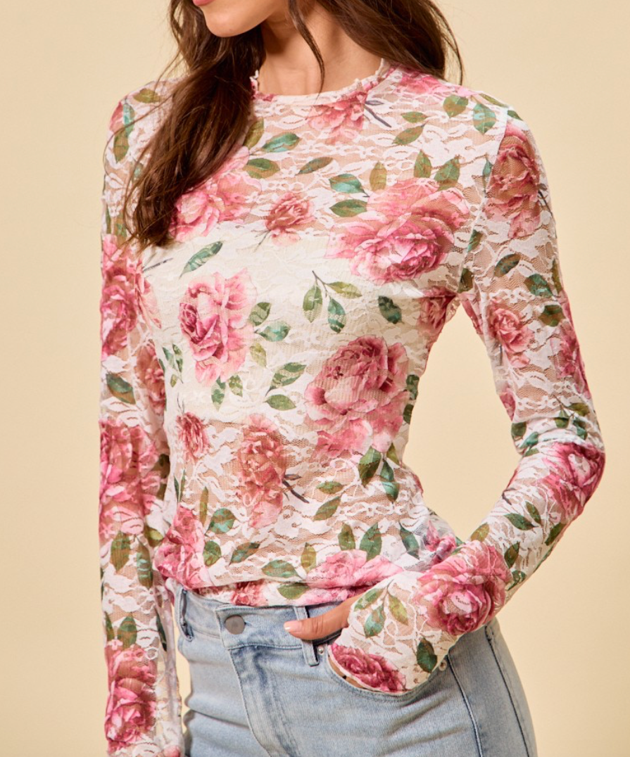 Leila Floral Long Sleeve - Ivory
