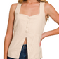 Marlie Back Tie Vest - Oatmeal