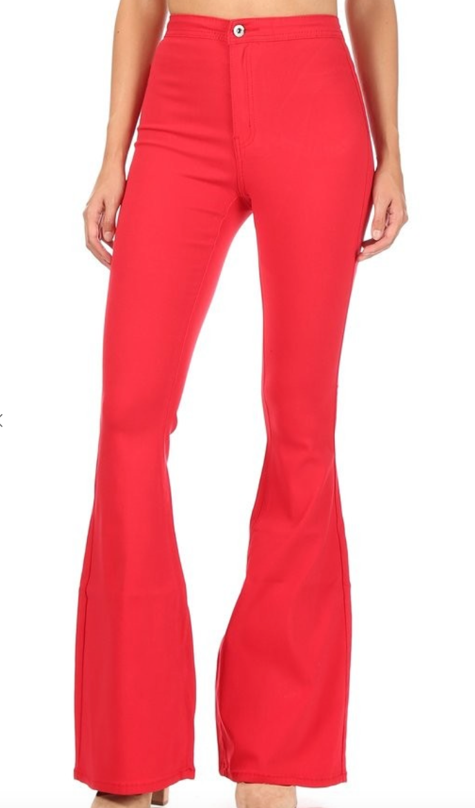 Bell Bottom Jeans - Red
