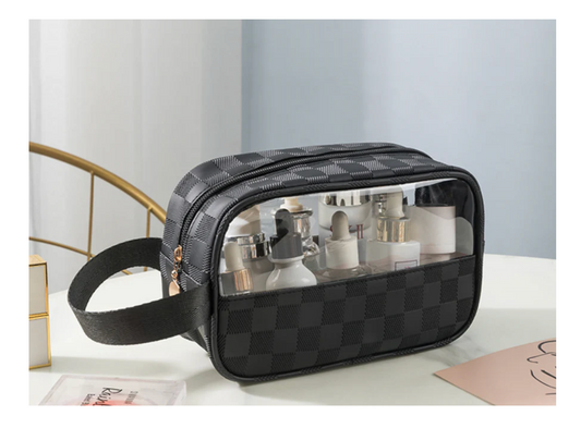 Small Travel Checkered Bag - Black