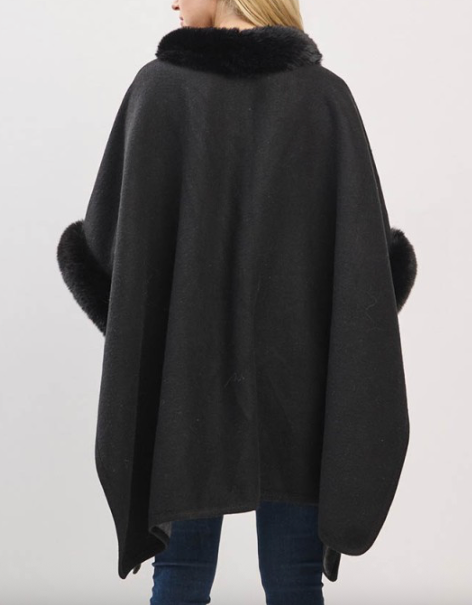 Opera Princess Cape Coat - Black