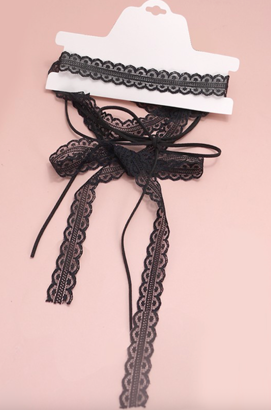 Long Lace Choker - Black