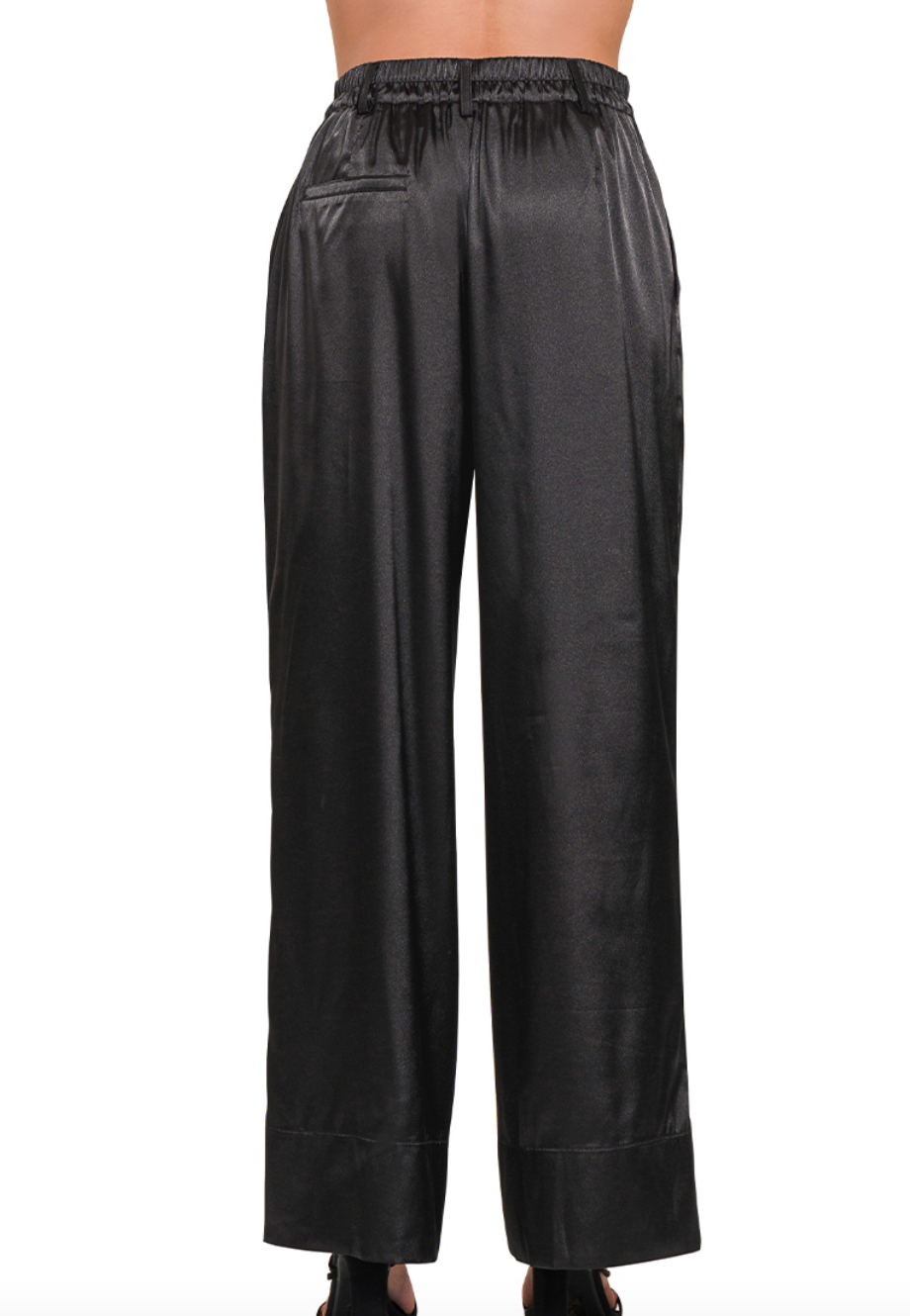 Silky Wide Leg Pant - Black