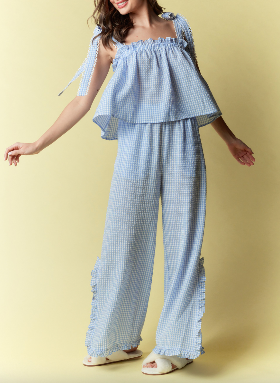 Blue Gingham Set