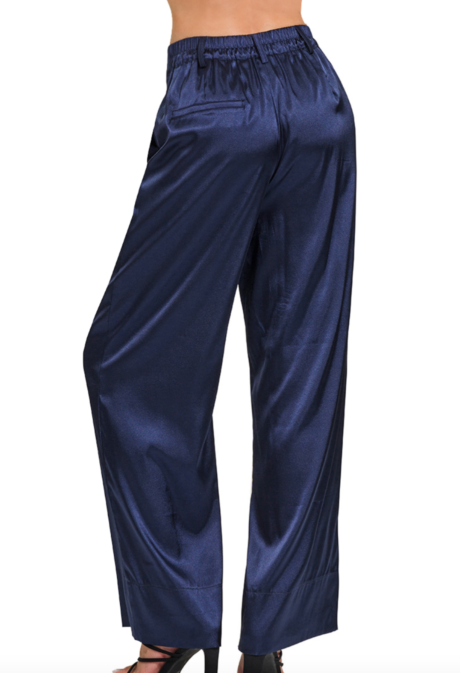 Silky Wide Leg Pant - Midnight Blue