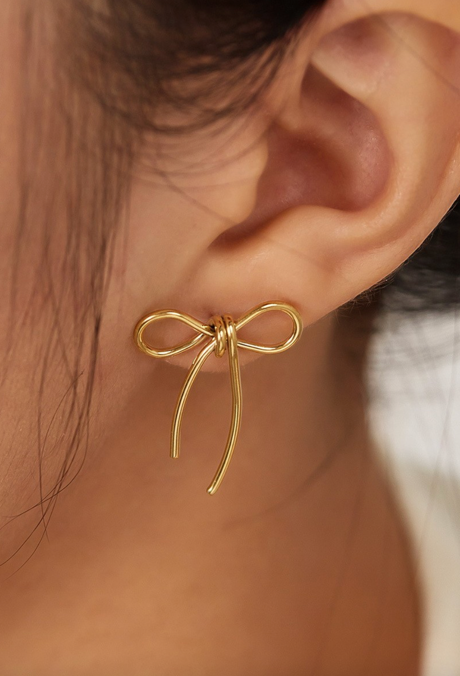 Gold Ribbon Earrings
