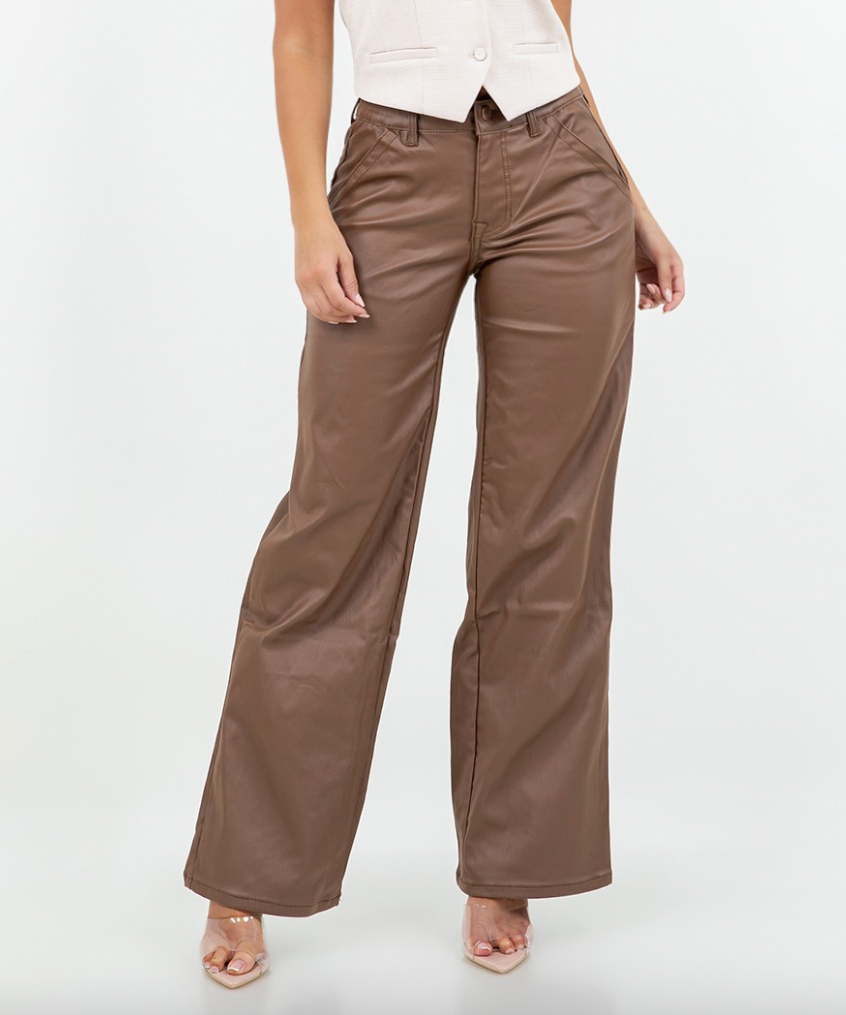 Low Rise Faux Leather Pant