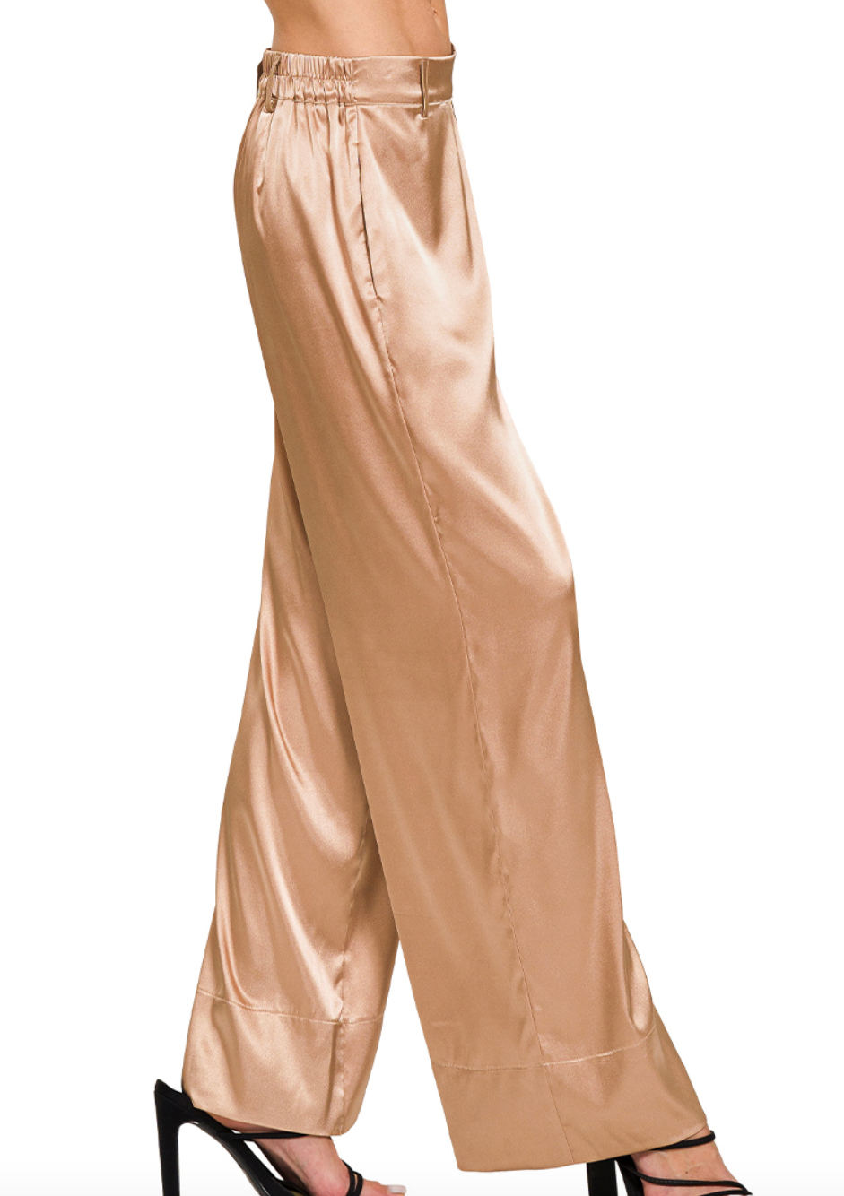 Silky Wide Leg Pant - Sand Beige