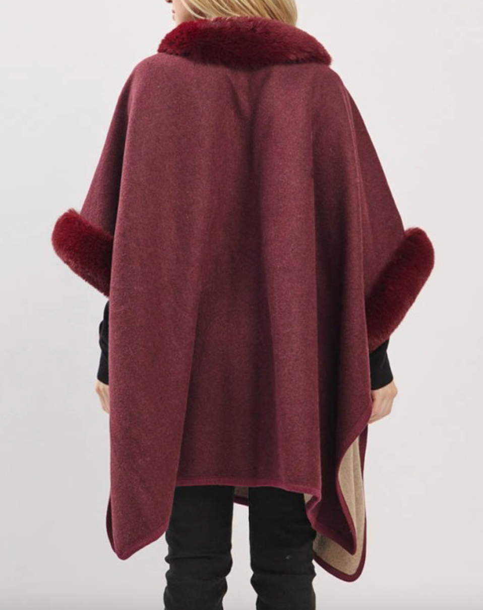 Opera Princess Cape Coat - Burgundy