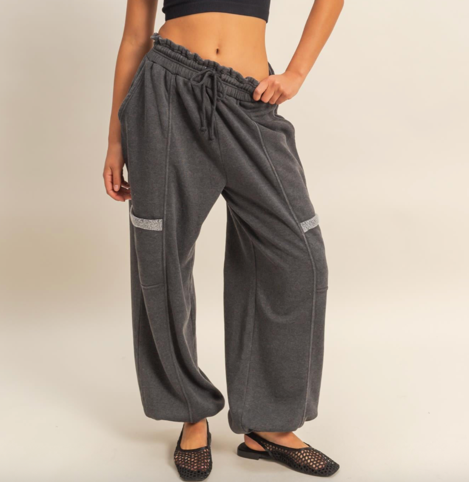 Cute Waist Joggers - Charcoal