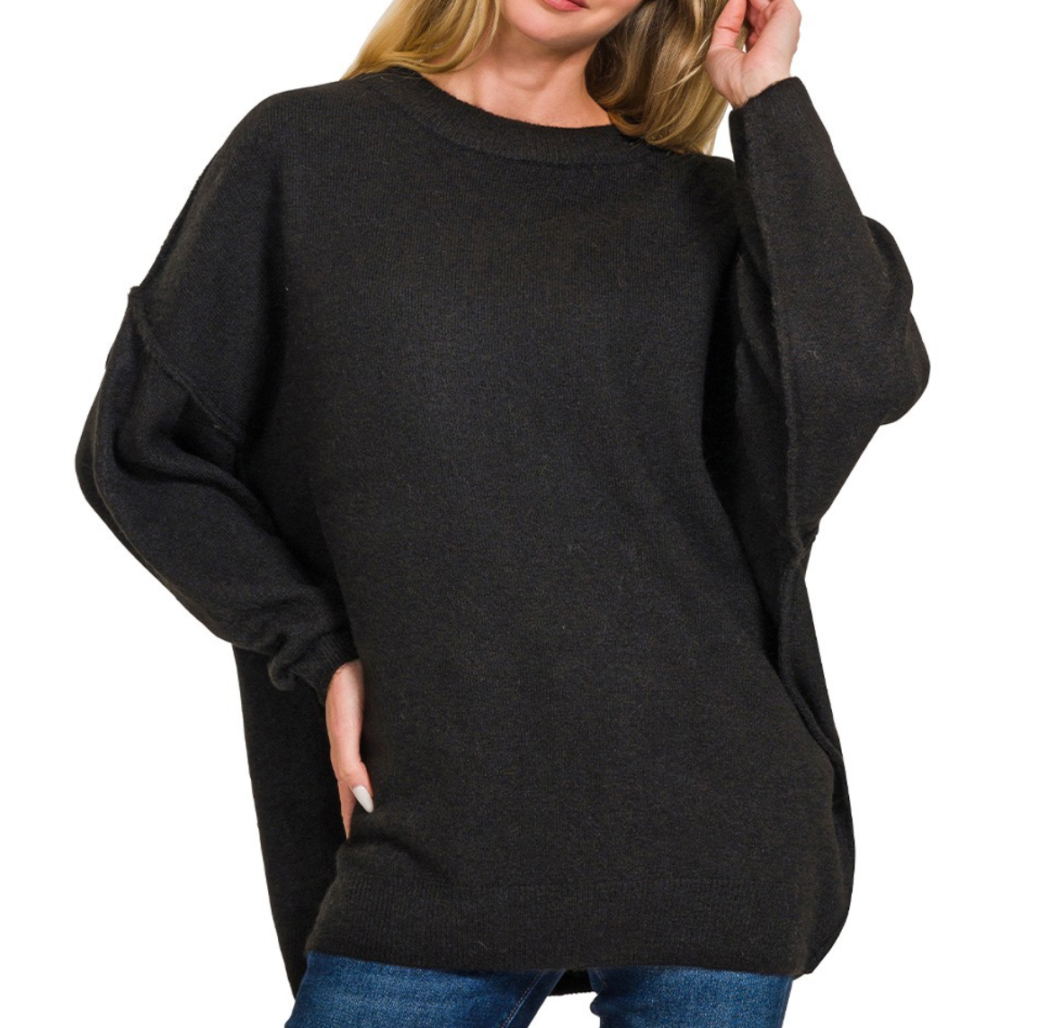 Cozy Oversized Sweater - Black