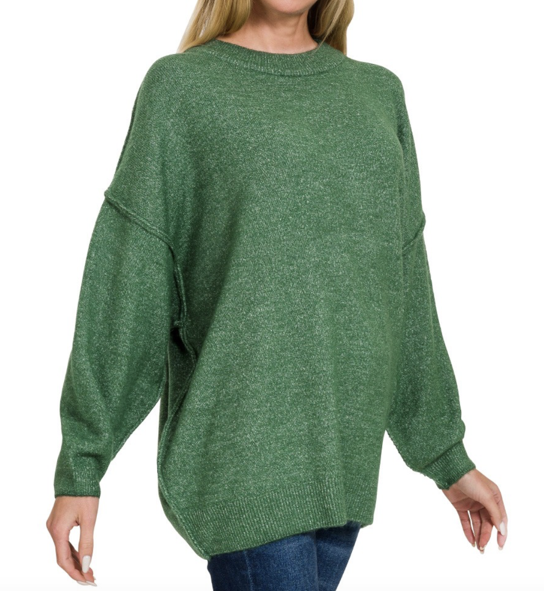 Cozy Oversized Sweater - Green