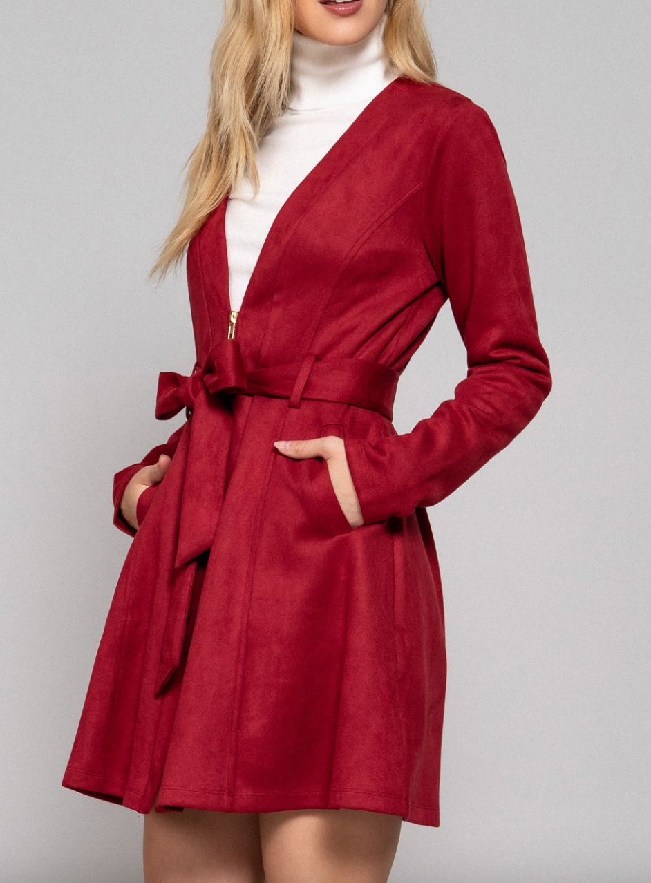 Amber Faux Suede Dress Jacket (Small)