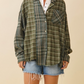 Mixed Plaid Flannel Shirt - Olive