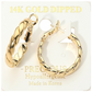 14K Gold Dipped Flat Twisted Hoops