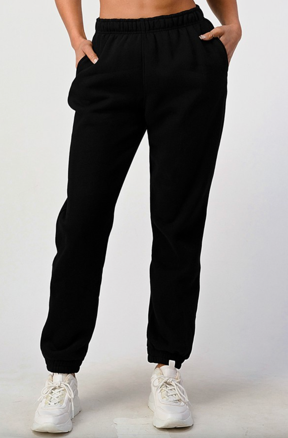 Smooth Fleece Joggers - Black