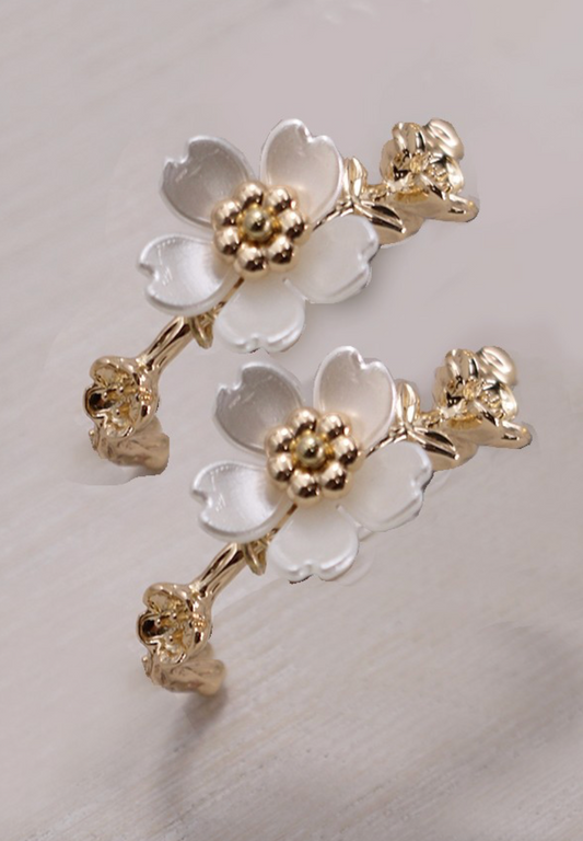 Pearl Flower Hoop Earrings