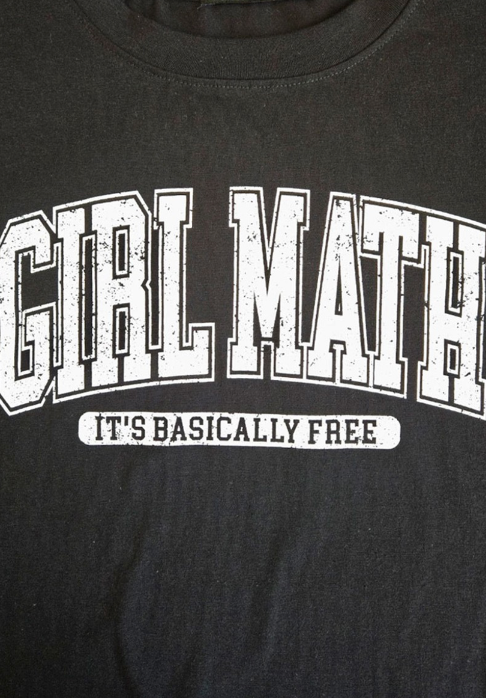 Girl Math Cropped Tee - Black